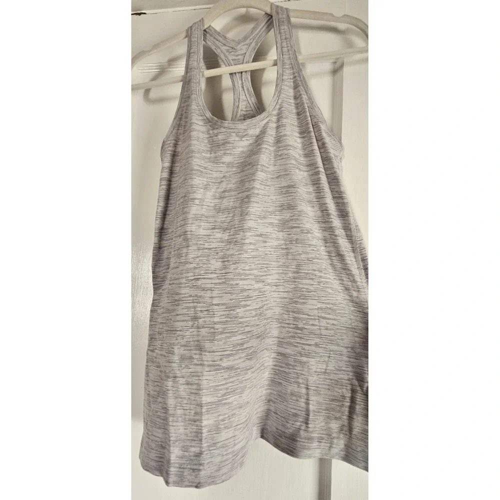 Lululemon cool racerback grey‎ striped tank womens 10